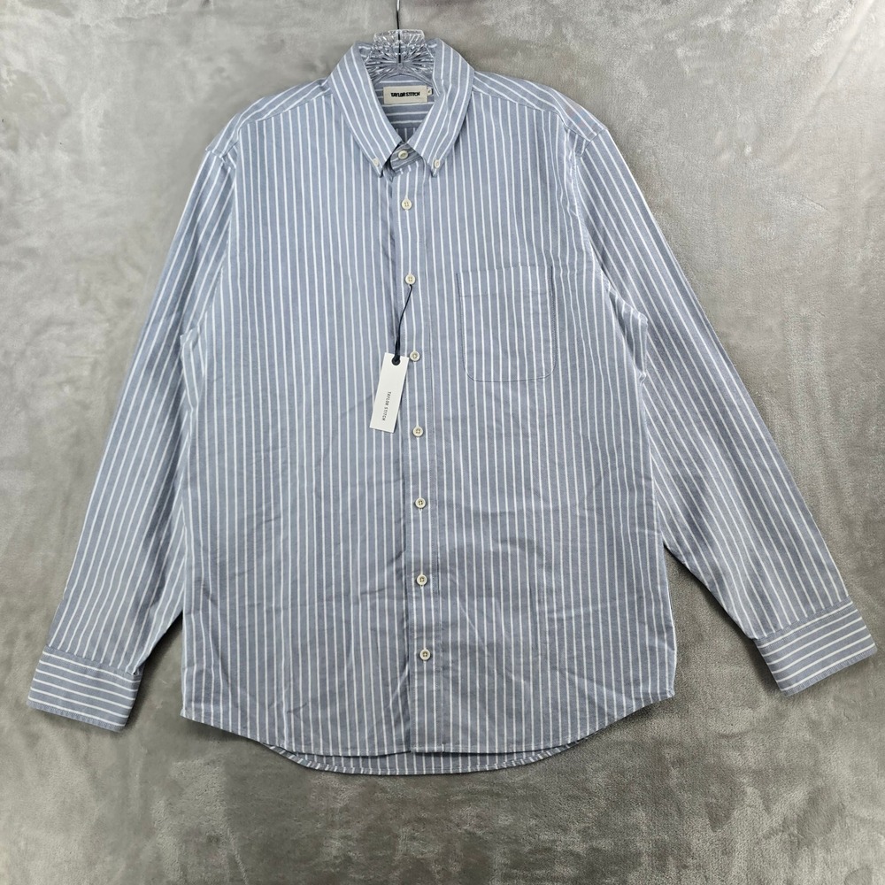 Taylor Stitch The Jack Shirt Mens 42 Blue Sky Stripe Oxford LS Button Up